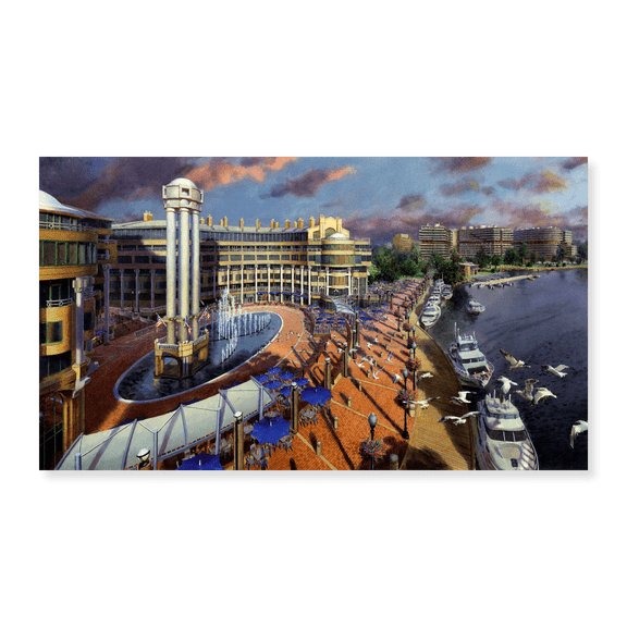 Art Print (Unframed), Washington Chronicle Georgetown Waterfront by John Z. Wang, 16" x 20"