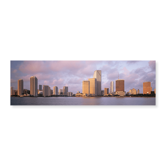 Art Print (Unframed), Waterfront And Skyline At Dusk by Panoramic Images, 24" x 8"
