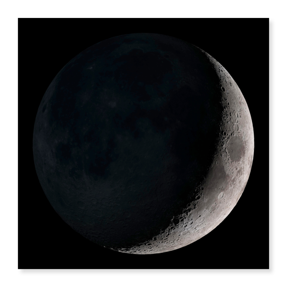 Art Print (Unframed), Waxing Crescent Moon by NASA, 18" x 24"