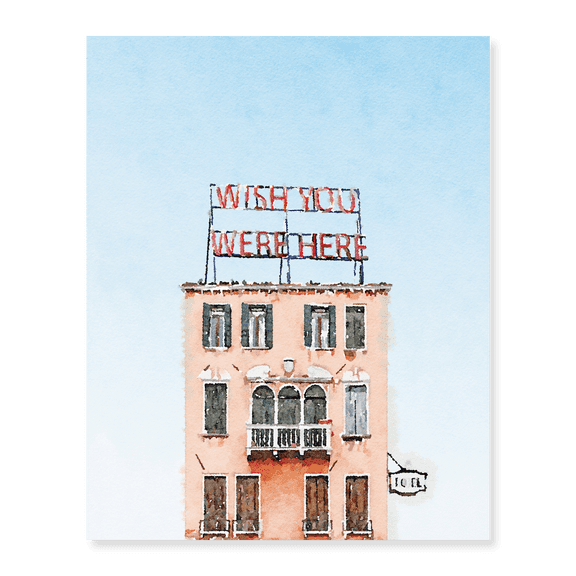Art Print (Unframed), Wish You Were Here Hotel by Kim Curinga, 18" x 24"