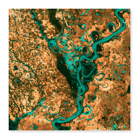 Art Print (Unframed), the Mississippi River Viewed from Space by NASA, 16" x 20"