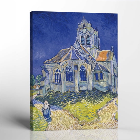Art Prints Wall Décor, Church in Auvers Canvas Print, Vincent Van Gogh Wall Art, Van Gogh Canvas, Ready To Hang for Living Room Home Wall Decor 11x14
