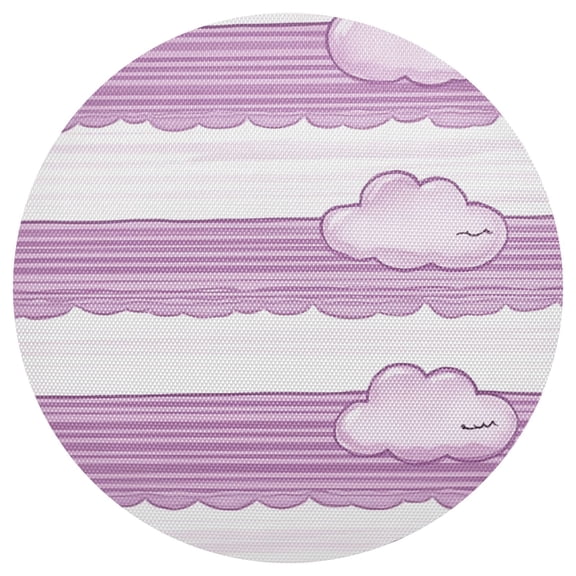 Art Purple Clouds Pattern 15.4in Diameter PVC Plate Mat, Heat-Resistant and Cuttable, Kitchen Decor