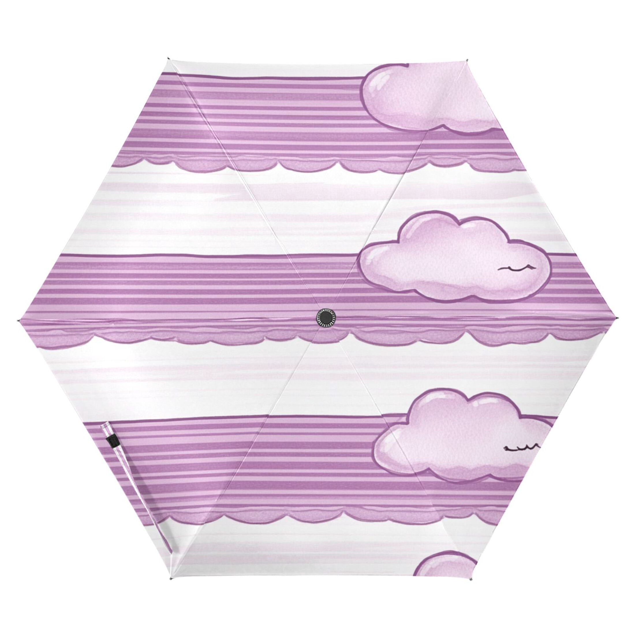 Art Purple Clouds Pattern Folding Umbrella UV50+ Waterproof Sun ...