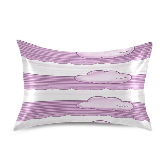 Art Purple Clouds Pattern Satin Pillowcase 20''x26'' Double-Sided Print Soft Wrinkle Resistant