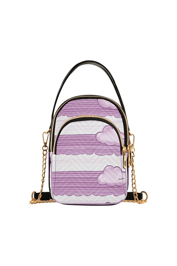 Art Purple Clouds Pattern Women's Crossbody Handbags Leather Crossbody Bags Fanny Pack Chest Bag for Travel