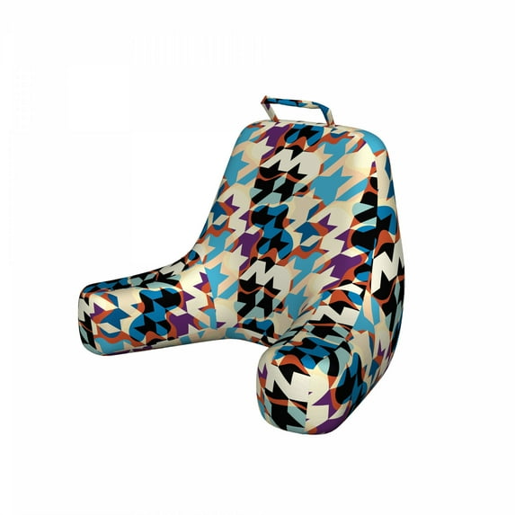Art Reading Pillow Cover, Abstract Awakening Modernized Classic Houndstooth in Colorful Design Art Illustration, Unstuffed Printed Bed Rest Case from Soft Fabric, XL Size, Multicolor, by Ambesonne