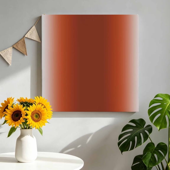 Art Red Canvas Wall Art for Living Room, Vintage Red Brown Ombre Farmhouse Rustic Country Poster Print Painting for Bedroom Office Home Decoration Wall Pictures Prepare To Hang 12"x12"