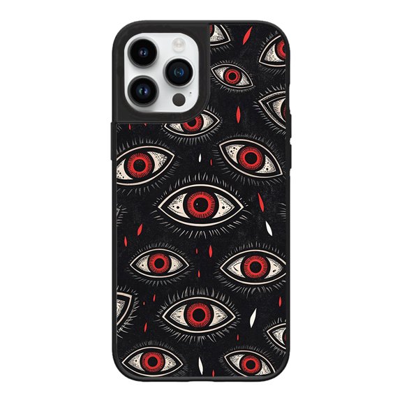 Art Red Eyes Phone Case for iPhone 16 Pro Max Case,Beautiful Impact Design Protection Phone Case-Black
