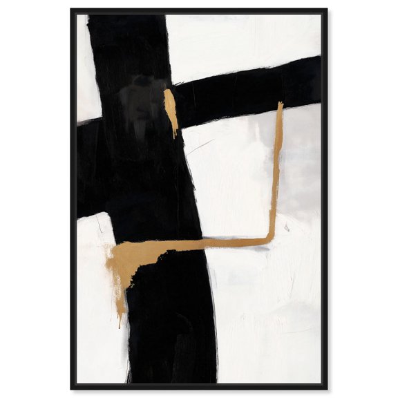 Dichotomy IV Canvas Black and Gold Art by Art Remedy, Black Frame, 20 x 30