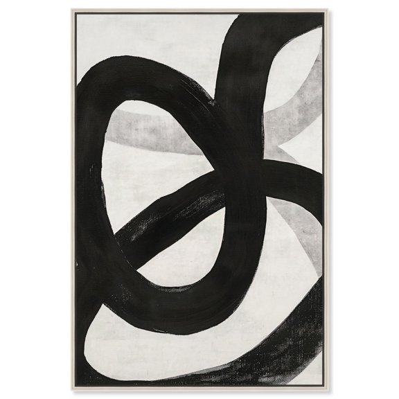 Art Remedy Black and White Art Canvas, 36" x 54", Silver Frame, Infinite Loop I