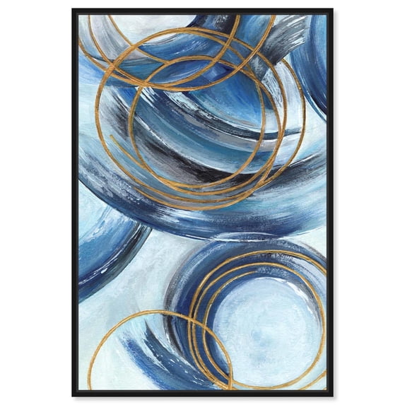 Art Remedy Blue Paintings Canvas, 16" x 24", Black Frame, Golden Riviera