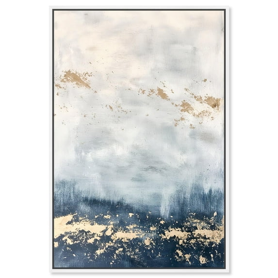 Art Remedy Blue Paintings Canvas, 20" x 30", White Frame, Inner Cosmos II