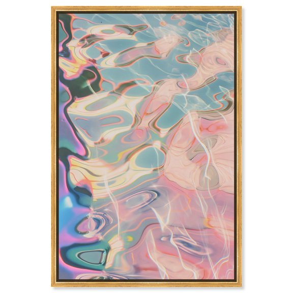 Art Remedy Blush Abstracts Canvas, 24" x 36", Gold Frame, Smooth Metallic Drift I