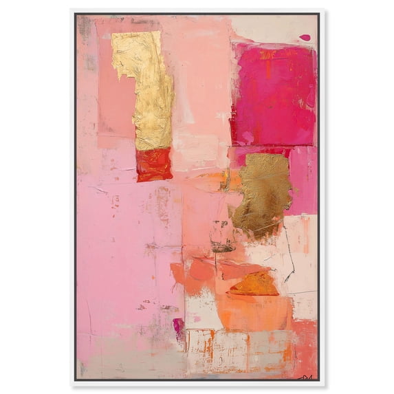 Art Remedy Blush Abstracts Canvas, 24" x 36", White Frame, Petal Patchwork I