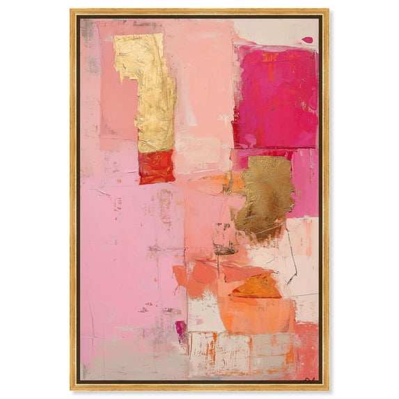 Art Remedy Blush Abstracts Canvas, 30" x 45", Gold Frame, Petal Patchwork I
