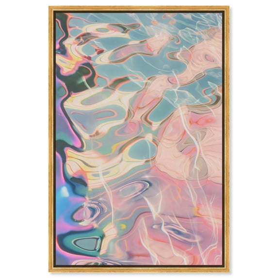 Art Remedy Blush Abstracts Canvas, 36" x 54", Gold Frame, Smooth Metallic Drift I