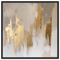 Art Remedy Boho Abstracts Canvas, 12" x 12", Black Frame, Taylor's Gold II