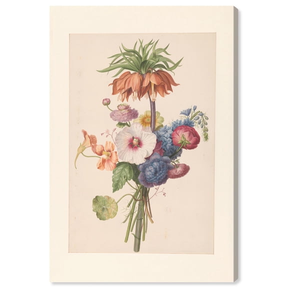 Art Remedy Botanical Prints Canvas, 10" x 15", Gallery Wrapped, Indigo Bouquet 1820
