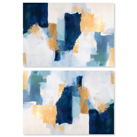 Art Remedy Bright Blue Art Canvas, 36" x 24", Gallery Wrapped, Chiesita Set