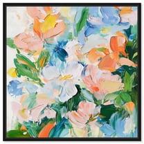 Art Remedy Bright Tropical Art Canvas, 12" x 12", Black Frame, Wildflower Meadow I