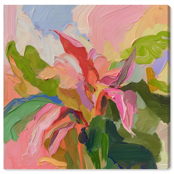 Art Remedy Bright Tropical Art Canvas, 30" x 30", Gallery Wrapped, Impasto Garden II