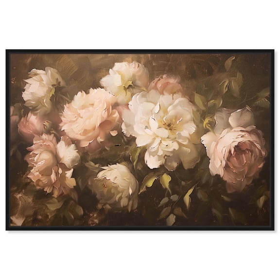 Art Remedy Classic Still Life Canvas, 15" x 10", Black Frame, Bright End Flowers