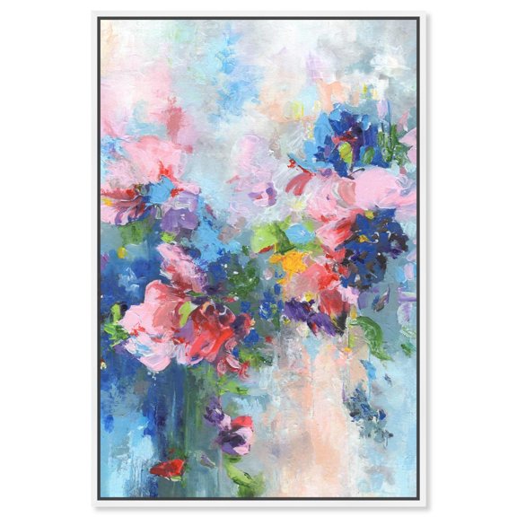 Art Remedy Coastal Abstracts Canvas, 24" x 36", White Frame, Colorful Infinity