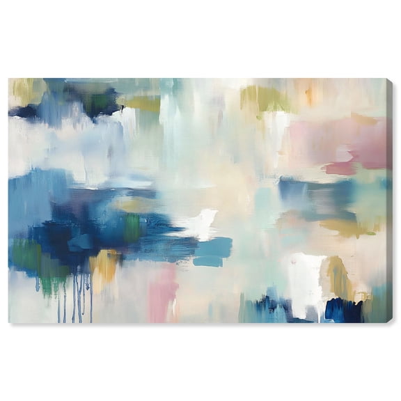 Art Remedy Cold Tones Abstract Canvas, 30" x 20", Gallery Wrapped, Pale Periwinkle I