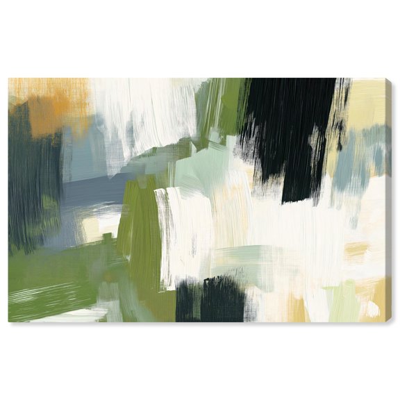 Art Remedy Color Block Abstract Canvas, 30" x 20", Gallery Wrapped, Textured Greens I
