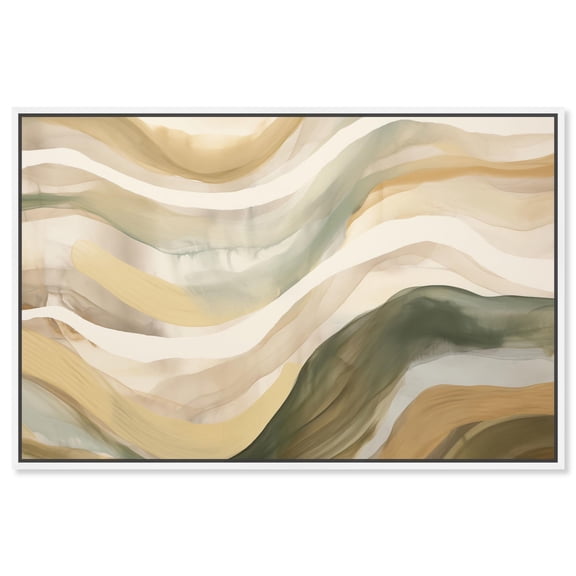Art Remedy Color Block Abstract Canvas, 30" x 20", White Frame, Dunes of Time I