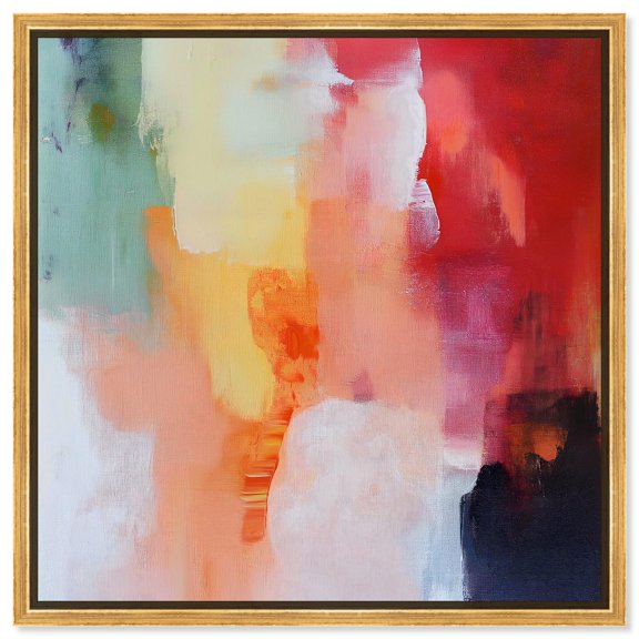 Art Remedy Colorful Abstracts Canvas, 16" x 16", Gold Frame, Hushed Hues II