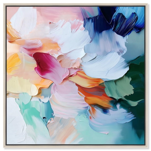 Art Remedy Colorful Abstracts Canvas, 20" x 20", Silver Frame, Visual Poem II