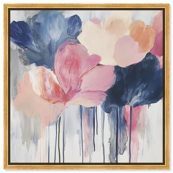 Art Remedy Colorful Abstracts Canvas, 40" x 40", Gold Frame, Petal Tears II