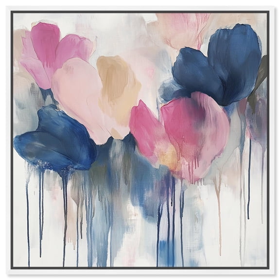 Art Remedy Colorful Abstracts Canvas, 40" x 40", White Frame, Petal Tears I