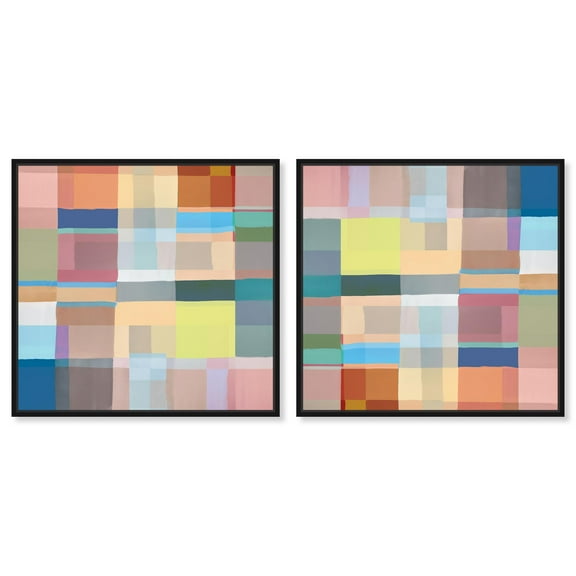 Art Remedy Contemporary Art Canvas, 12" x 12", Black Frame, Color Board Set