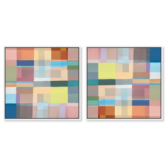 Art Remedy Contemporary Art Canvas, 24" x 24", White Frame, Color Board Set