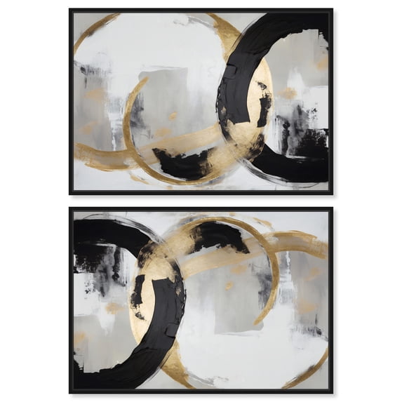 Art Remedy Contemporary Art Canvas, 30" x 20", Black Frame, Another Dimension Set