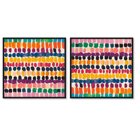 Art Remedy Contemporary Art Canvas, 40" x 40", Black Frame, Hue Sequence Set