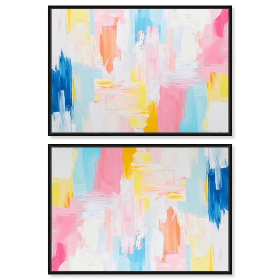 Art Remedy Dopamine Decor Canvas, 15" x 10", Black Frame, Colorful Daybreak I Set