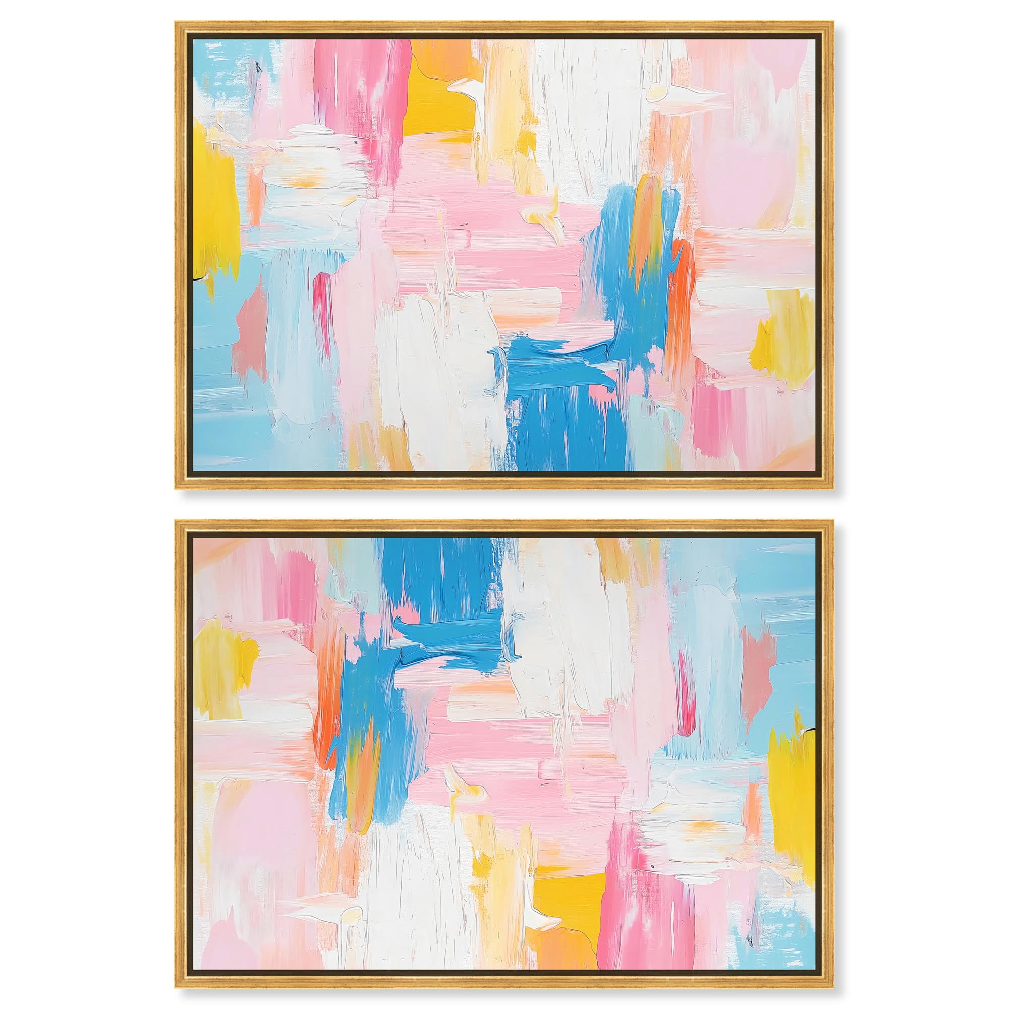 Art Remedy Dopamine Decor Canvas, 24" x 16", Gold Frame, Colorful ...
