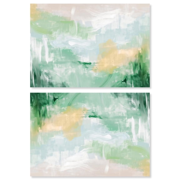 Art Remedy Dopamine Decor Canvas, 54" x 36", Gallery Wrapped, Double Green II Set