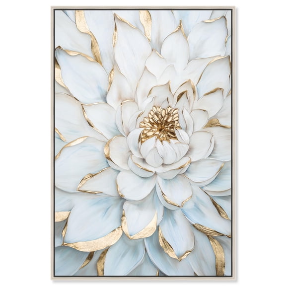 Art Remedy Elegant Flower Art Canvas, 16" x 24", Silver Frame, Lustre Within the Bloom III