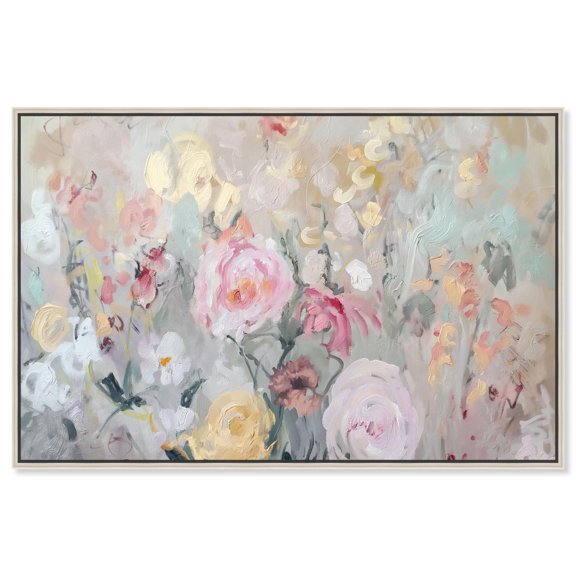 Art Remedy Elegant Glam Art Canvas, 15" x 10", Silver Frame, Evanescent Blossoms I