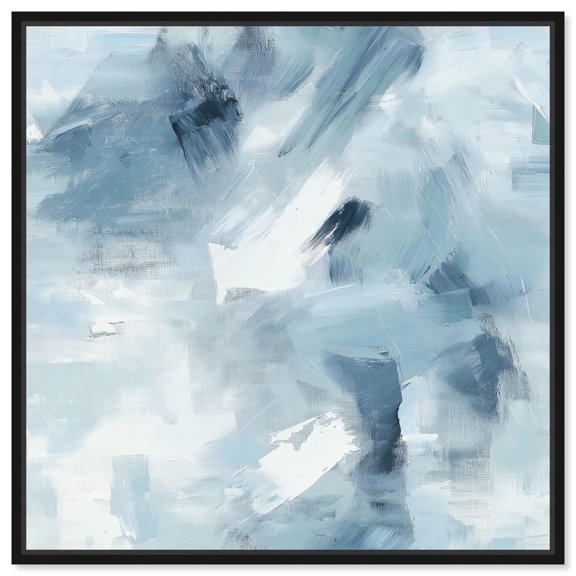 Art Remedy Faded Blue Abstract Canvas, 16" x 16", Black Frame, Where Clouds Gather II