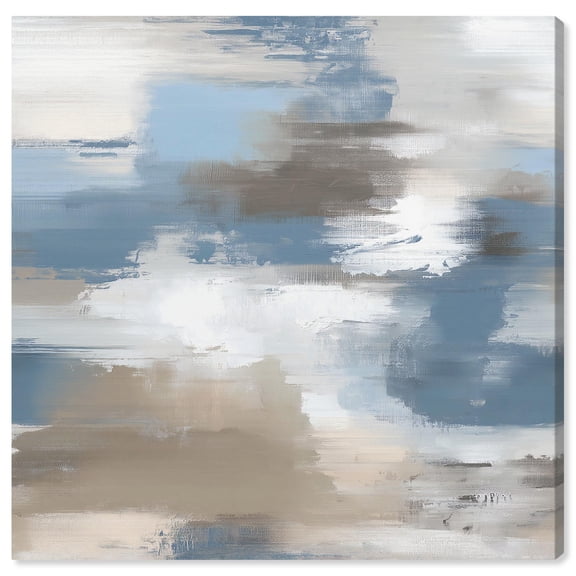 Art Remedy Faded Blue Abstract Canvas, 20" x 20", Gallery Wrapped, Where Clouds and Sands Gather