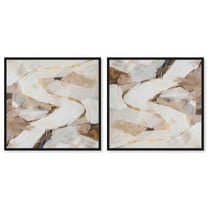 Art Remedy Faded Boho Art Canvas, 12" x 12", Black Frame, Caramel Depths Set