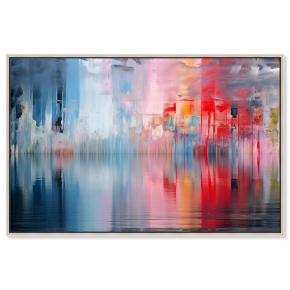 Art Remedy Floral Abstracts Canvas, 54" x 36", Silver Frame, Prism on Water