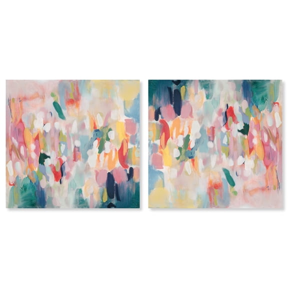 Art Remedy Flowy Abstracts Canvas, 20" x 20", Gallery Wrapped, Imprints of Touch I Set