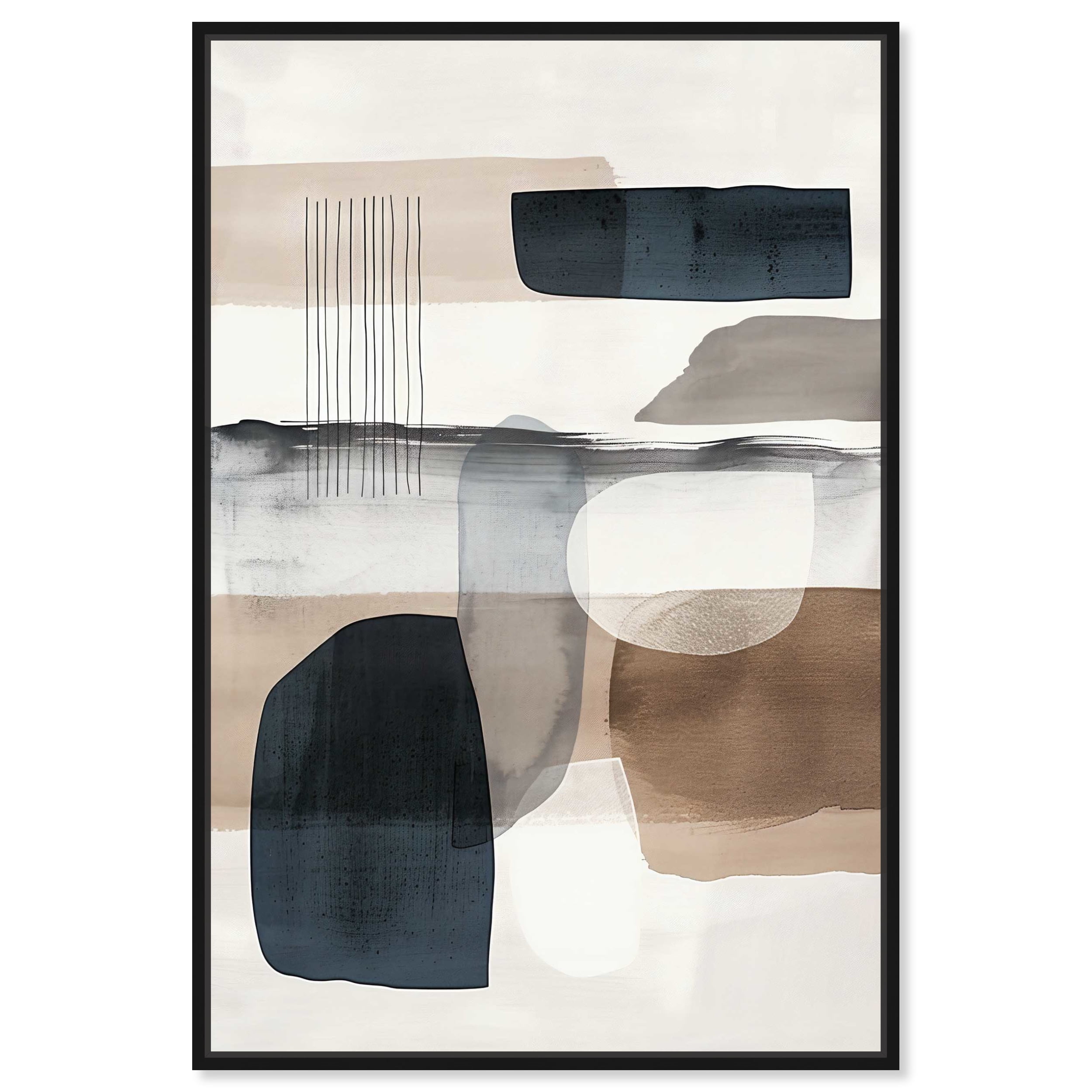 Layers of Depth Abstract Canvas Art with Black Frame, 16" x 11"